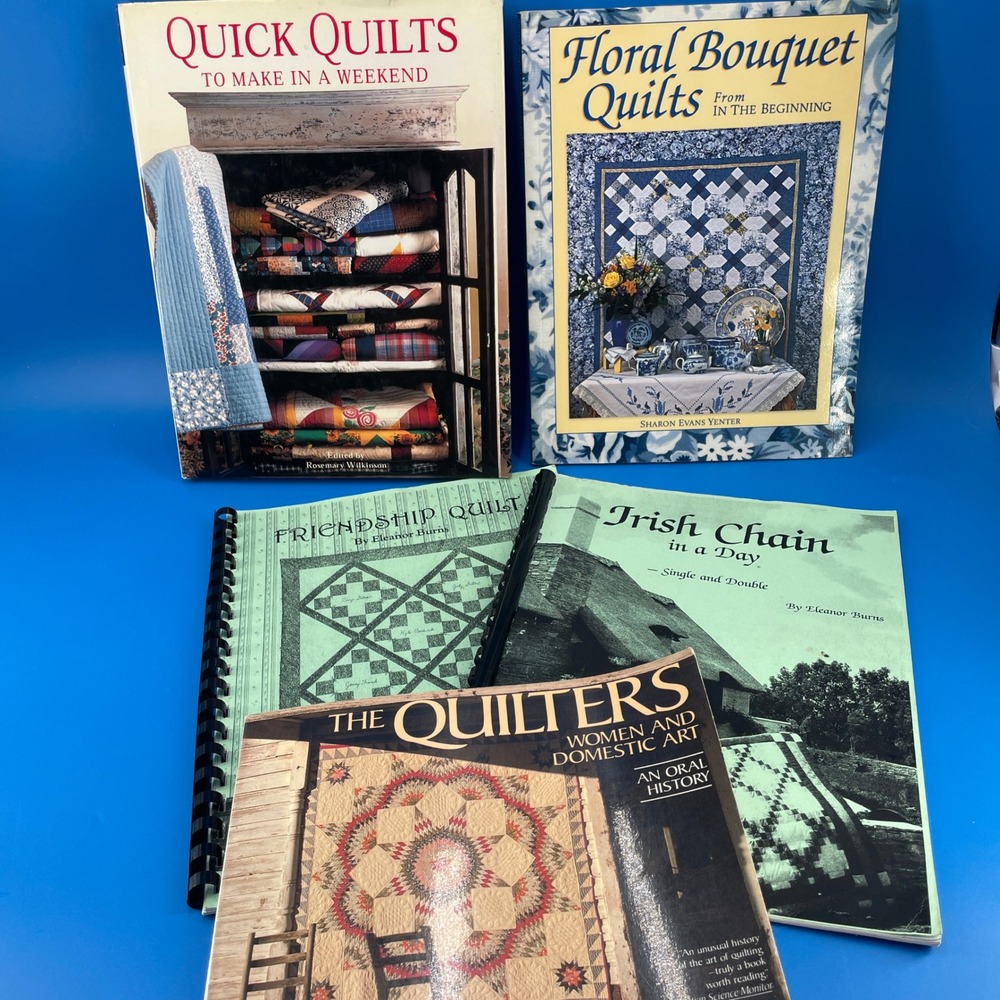Quilting Book Lot x5 Quick Floral Irish Chain Friendship Womens Oral History